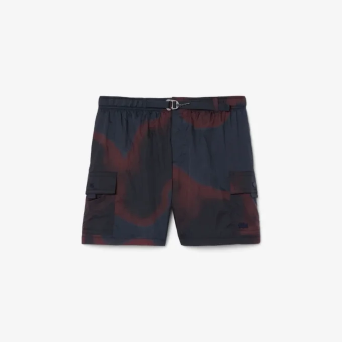 Cargoshorts i nylon med Ombra-tryck för herr
