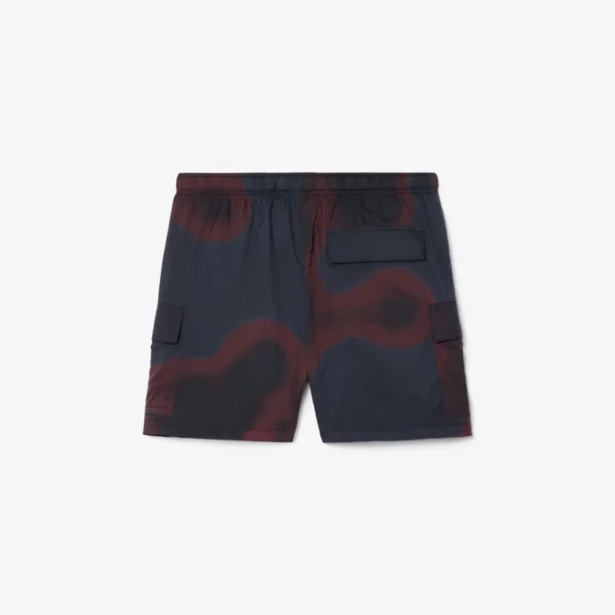 Cargoshorts i nylon med Ombra-tryck för herr