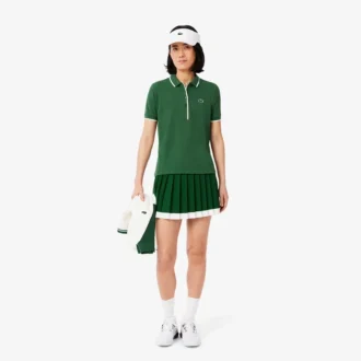 Dam-pikétröja i regular fit med termoreglerande tennis-mönster