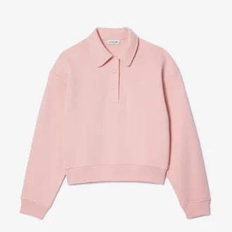 Dam-Sweatshirt i avslappnad passform med broderad polokrage