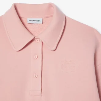 Dam-Sweatshirt i avslappnad passform med broderad polokrage