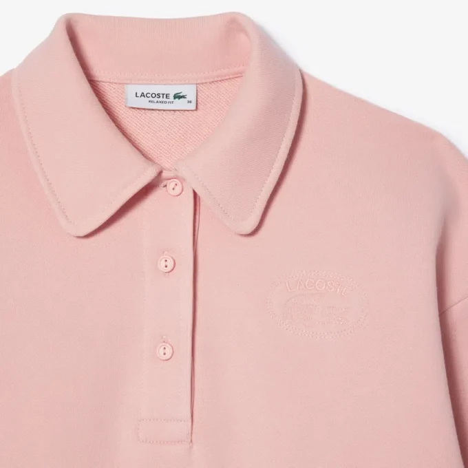Dam-Sweatshirt i avslappnad passform med broderad polokrage