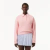 Dam-Sweatshirt i avslappnad passform med broderad polokrage