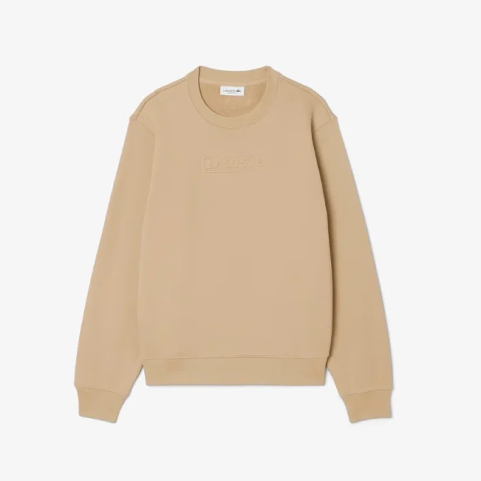 Dam-Sweatshirt i bomull med präglad logotyp Dam-Sweatshirt i bomull med präglad logotyp