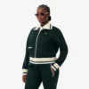 Dam-Sweatshirt med dragkedja och randiga detaljer Dam-Sweatshirt med dragkedja och randiga detaljer