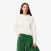 Dam-Sweatshirt med rund hals och piqué-mönster Dam-Sweatshirt med rund hals och piqué-mönster
