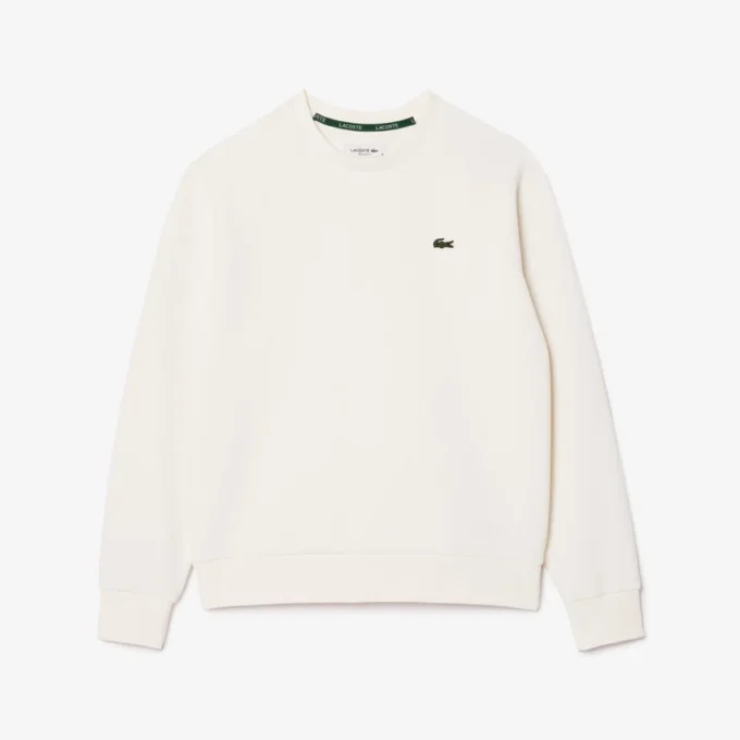 Dam-Sweatshirt med rund hals och piqué-mönster Dam-Sweatshirt med rund hals och piqué-mönster