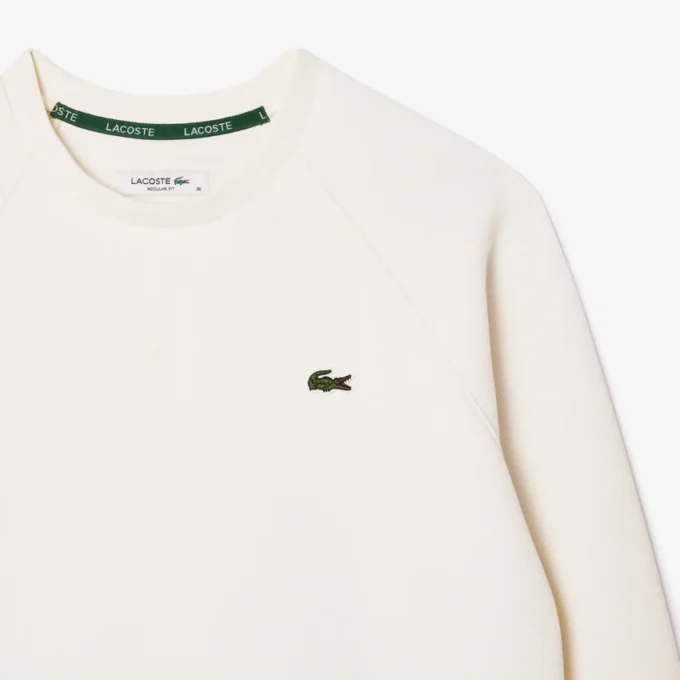 Dam-Sweatshirt med rund hals och piqué-mönster Dam-Sweatshirt med rund hals och piqué-mönster