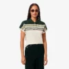 Dam, tillverkad i Frankrike, slim fit, randig pikétröja