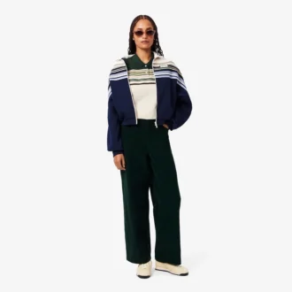 Dam, tillverkad i Frankrike, slim fit, randig pikétröja