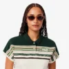 Dam, tillverkad i Frankrike, slim fit, randig pikétröja