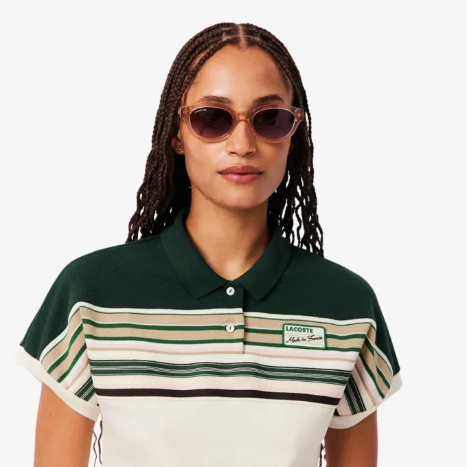 Dam, tillverkad i Frankrike, slim fit, randig pikétröja Dam, tillverkad i Frankrike, slim fit, randig pikétröja