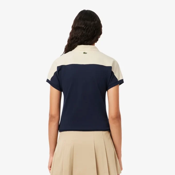 Dam, tillverkad i Frankrike, slim fit, randig pikétröja