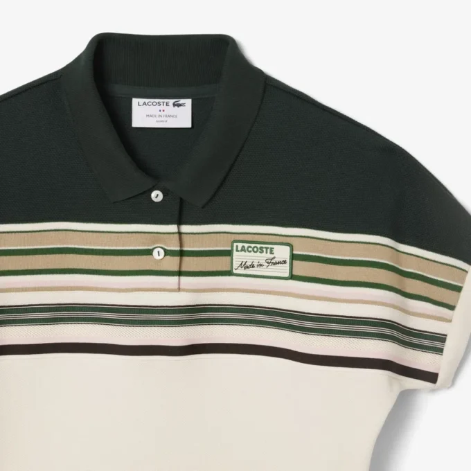 Dam, tillverkad i Frankrike, slim fit, randig pikétröja Dam, tillverkad i Frankrike, slim fit, randig pikétröja