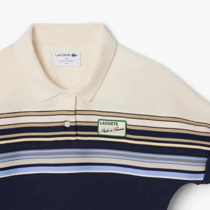 Dam, tillverkad i Frankrike, slim fit, randig pikétröja Dam, tillverkad i Frankrike, slim fit, randig pikétröja