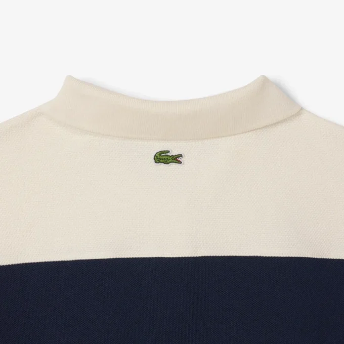 Dam, tillverkad i Frankrike, slim fit, randig pikétröja