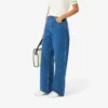 Dambyxor i denim med vid ben Dambyxor i denim med vid ben
