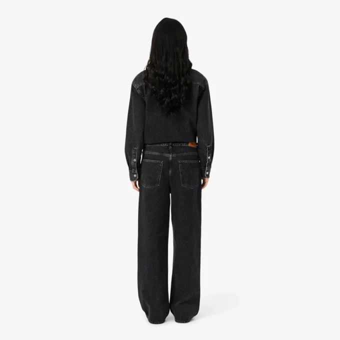 Dambyxor i denim med vida ben Dambyxor i denim med vida ben