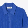 Damklänning i ribbad stickning med polokrage Damklänning i ribbad stickning med polokrage