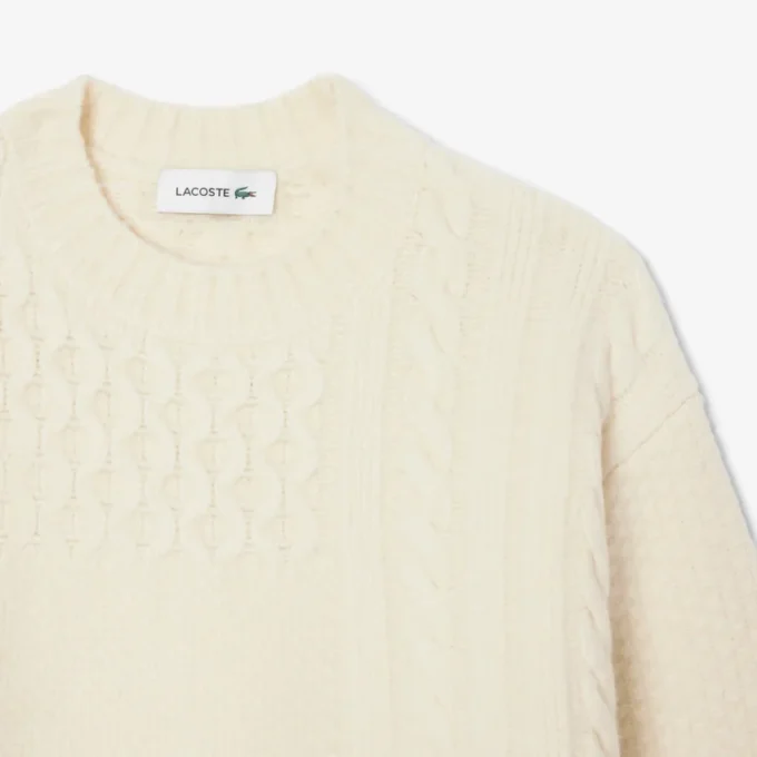 Damtröja i ull med patchwork-effekt