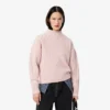 Damtröja i ull med patchwork-effekt och hög hals