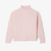 Damtröja i ull med patchwork-effekt och hög hals