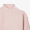 Damtröja i ull med patchwork-effekt och hög hals