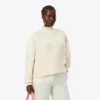 Damtröja i ull med patchwork-effekt och hög hals Damtröja i ull med patchwork-effekt och hög hals