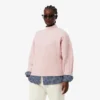 Damtröja i ull med patchwork-effekt och hög hals