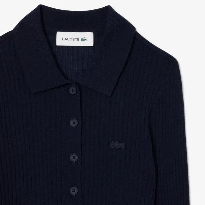 Damtröja i ulljersey med polokrage Damtröja i ulljersey med polokrage