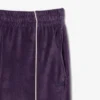 Damtröja i velour med kontrastdetaljer Damtröja i velour med kontrastdetaljer