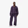 Damtröja i velour med kontrastdetaljer Damtröja i velour med kontrastdetaljer