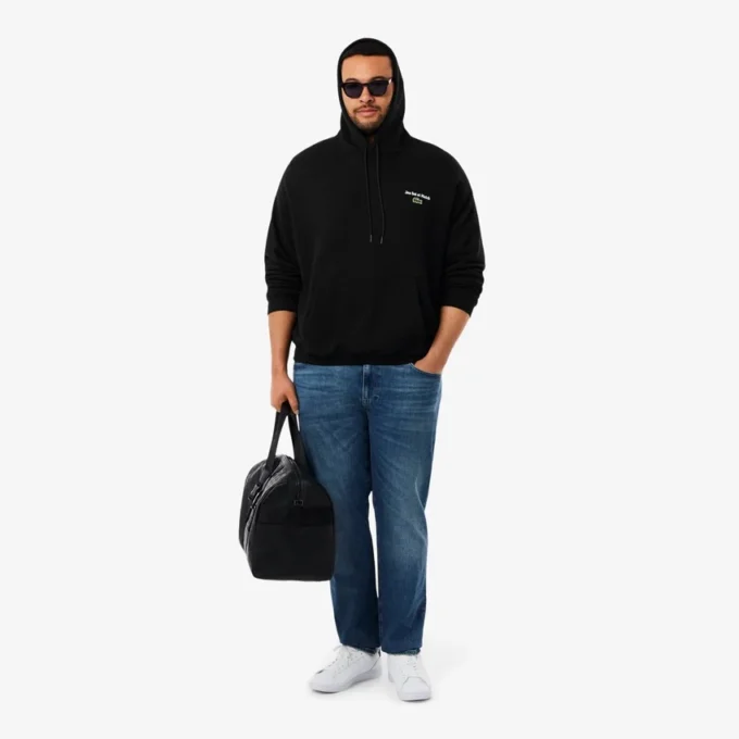 Fleece-hoodie för män med flera tryck Fleece-hoodie för män med flera tryck