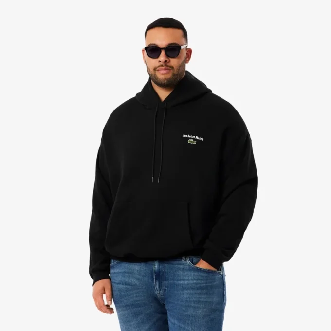 Fleece-hoodie för män med flera tryck Fleece-hoodie för män med flera tryck