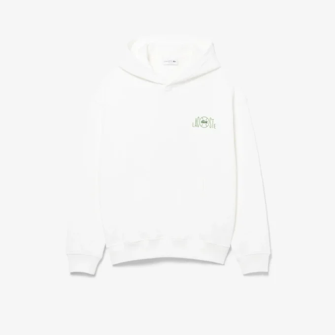 Fleece-hoodie med flera tryck Fleece-hoodie med flera tryck