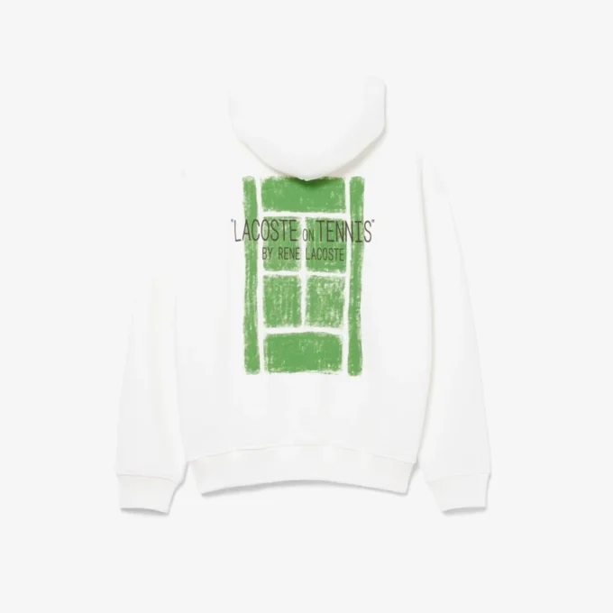 Fleece-hoodie med flera tryck Fleece-hoodie med flera tryck