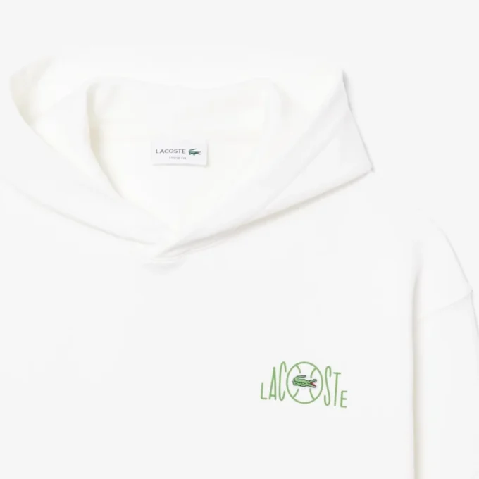 Fleece-hoodie med flera tryck Fleece-hoodie med flera tryck