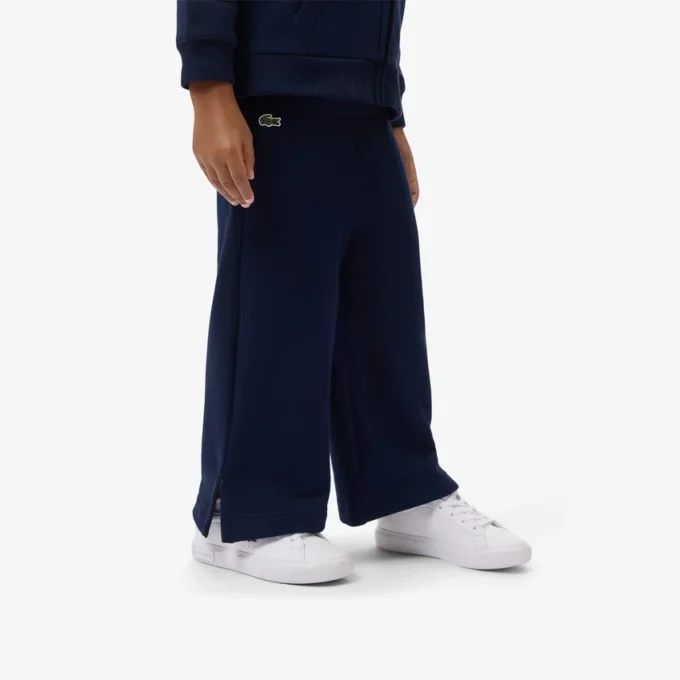Fleece-joggingbyxor med utsvängda ben för tjejer