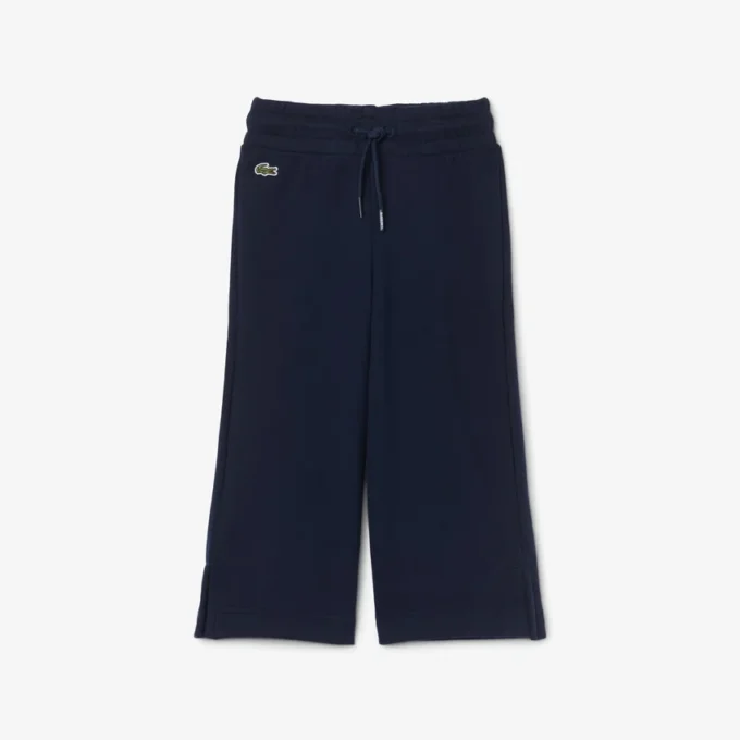 Fleece-joggingbyxor med utsvängda ben för tjejer