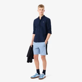Fleece-shorts i regular fit med färgblock