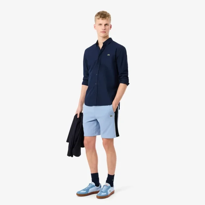 Fleece-shorts i regular fit med färgblock Fleece-shorts i regular fit med färgblock