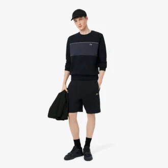 Fleece-shorts i regular fit med färgblock