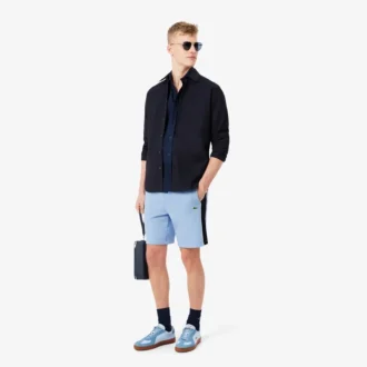 Fleece-shorts i regular fit med färgblock