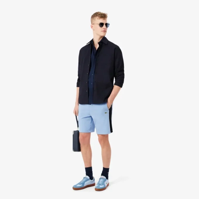 Fleece-shorts i regular fit med färgblock Fleece-shorts i regular fit med färgblock