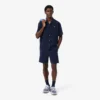 Fleece-shorts med logotyp och ränder i normal passform Fleece-shorts med logotyp och ränder i normal passform