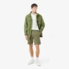 Fleece-shorts med logotyp och ränder i normal passform Fleece-shorts med logotyp och ränder i normal passform