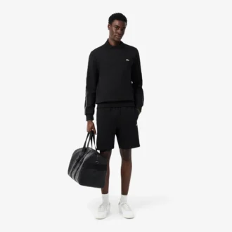 Fleece-shorts med logotyp och ränder i normal passform