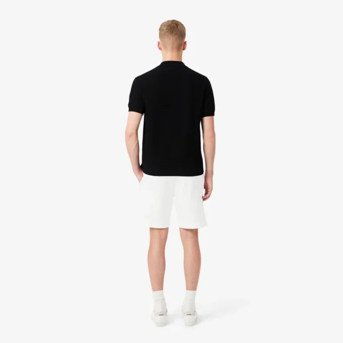 Fleece-shorts med logotyp och ränder i normal passform Fleece-shorts med logotyp och ränder i normal passform