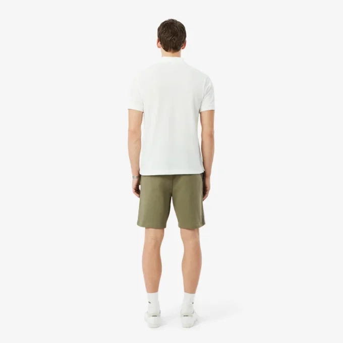 Fleece-shorts med logotyp och ränder i normal passform Fleece-shorts med logotyp och ränder i normal passform