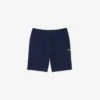Fleece-shorts med logotyp och ränder i normal passform Fleece-shorts med logotyp och ränder i normal passform